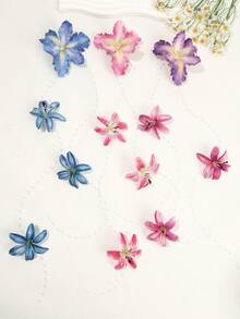 1pc 3D Flower Hair Clip, Pearl Chain Tassel, Fresh Floral Style, Suitable For Beach Vacation And Daily Wear - Multicolor - View 2