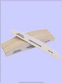 Bộ 5 dũa móng tay bằng gỗ hình lưỡi liềm, độ nhám 100/180, mặt nhám hai mặt, có thể giặt và tái sử dụng, phù hợp với móng tay tự nhiên, dùng tại nhà và salon, dùng để đánh bóng móng. - Màu Xám nhạt - Xem 8