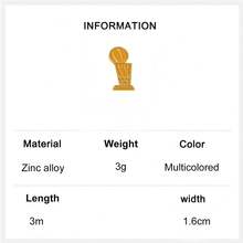 1PC Basketball Themed Enamel Pin Set - Love Basketball, Caution Brooch, Championship Trophy & Boston Player Brooches For Backpacks, Jackets, Hats" - Multicolor - View 8