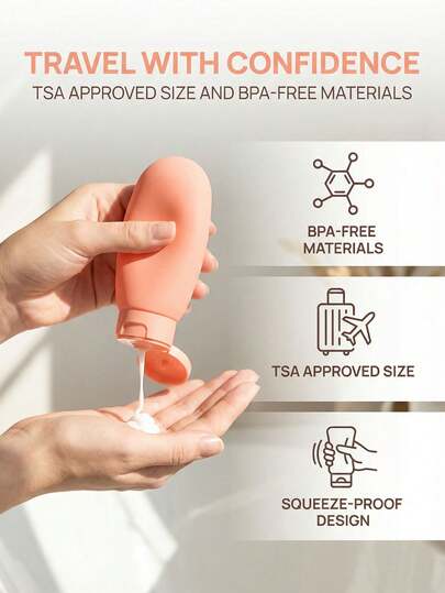 1/3/4个装旅行装可重复灌装瓶，挤压式设计，防漏，可重复使用的化妆品容器（带标签卡），适用于洗发水、沐浴露、乳液、旅行必备品、学习用品、露营、迷你度假用品，适合海滩、浴室、卧室，大容量，商务旅行、旅游
