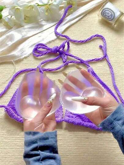 2pcs Reusable Silicone Bra Pads - Invisible Lifting Pads For Swimwear And Underwear, Designed To Naturally Enhance Breast Volume, With Soft Thickening Agents, Suitable For Bikinis, Dresses And Halter Tops. These Private Party Evening Dress Bra Linings