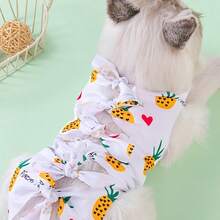 猫咪绝育术后恢复服，小型及中型犬猫手术服，季节性宠物服装 - 藍色 - 查看 9