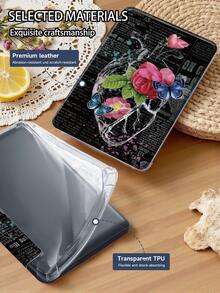 Ayotu 1pc Black English, Flower Heart Tablet Case & Kindle E-Book Case Compatible With IPad 10th Generation, 11/Air 4th/Air 7th/9.7 Inches, Compatible With Samsung Galaxy Tab A9 Plus, Kindle (11th Generation-2024 Release)(6 Inch), Kindle Paperwhite 12th Gen 2024, Great Holiday Gift, Stylish And Simple Pattern. - Multicolor - View 9