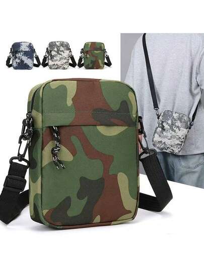 Solid Color Nylon Camouflage Shoulder Bag & Crossbody Bag, Lightweight Casual Messenger Purse With Gothic Mini Square Shape, Everyday Phone Wallet & Utility Satchel, Stylish Commuter Bag For Office Work, Business Travel, College Life, Daily Errands & City Commutes, Fashion Camouflage Crossbody Tote, Versatile Small Handbag For Professionals, Students, Teachers & Girlfriends, Ideal Holiday, Back-To-School, Valentine's Day & Everyday Gift