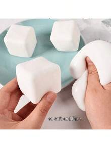 1pc White Simulated Tofu Stress Relief Toy, Slow Rebound Soft Fidget, Squeeze & Squeeze, Soft & Comfortable - Multi-color Random - View 1
