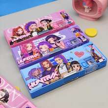 Kpop Demon Huntress K-Pop Girl Group Double-Layer Stationery Box, High-Appearance Zoe Rumi Multi-Functional Large Capacity Pencil Case, Stationery Storage Box, Back To School Supplies - 1 PC Pencil Case, Three Styles Randomly Sent - View 1