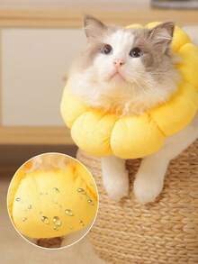 This Lightweight Elizabeth-Style Pet Neck Collar Features A Delicate Petal Design, Differing From Traditional Heavy-Duty Designs. It Is Comfortable And Easy To Wear, Allowing Pets Greater Freedom Of Movement Without Affecting Feeding, Drinking Or Resting. Made Of Waterproof Material, The Smooth Surface Is Easy To Clean; Water Stains Or Dirt Can Be Easily Wiped Off, Helping To Maintain Pet Hygiene And Reduce Bacterial Growth. - Multicolor - View 6