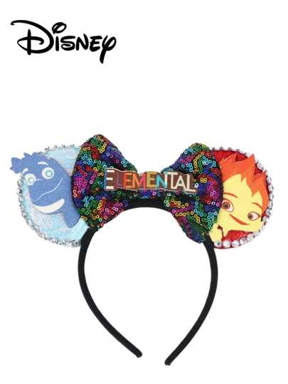 Disney 1个迪士尼米奇闪光发箍 - 节日派对头饰、拍照道具、游乐园配饰，适合生日派对和复活节活动，可爱卡通蝴蝶结发饰，公主装扮配饰，迪士尼粉丝的理想之选