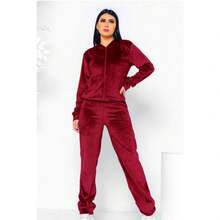 Women Sweatshirts - 酒紅色 - View 1