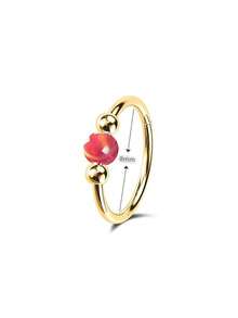 18G Opal Nose Ring, 316L Stainless Steel Hypoallergenic, Suitable For Nose Septum And Cartilage Piercing, Unisex, Suitable For Daily Wear, Promotes Healing, Designed For New Piercings, Comfortable Wear Without Affecting Sleep - Gold - View 14