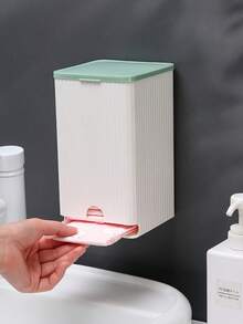 1 pièce Boîte de rangement et support mural pour serviettes hygiéniques | Porte-papier toilette, peut ranger les serviettes hygiéniques, le papier toilette et autres nécessités | Solution de rangement gain de place pour la salle de bain, la chambre, la cuisine, le bureau (imperméable, durable) - Vert - Voir 4