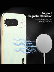 Luksusowa, galwanizowana ramka z ziarnistym wzorem, jednokolorowa, prążkowana, ochronna obudowa na telefon, kompatybilna z modelami 10 9 Pro XL 8 7 6 Pro 9A 8A 7A 6A 5G, modna, minimalistyczna, biznesowa osłona ochronna - Miętowy Zielony - Zobacz 3
