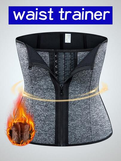 Đai định hình eo bằng neoprene cổ điển dành cho nữ, có khóa kéo và khóa cài, phù hợp cho tập luyện, thể dục và mặc hàng ngày.