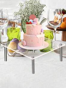 1个方形亚克力展示架，蛋糕桌面展示架，杯子展示架，多层组合展示架，可拆卸易携，装饰配件 - 彩色 - 查看 7