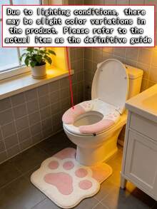 1 Set Cute Cartoon Toilet Seat Cover, Non-Slip Toilet Mat For Home Use - Multicolor - View 7