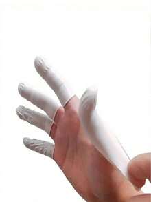 400pcs/20pcs/100pcs Latex Finger Cots, Disposable Powder-Free Beauty Tattoo Embroidery Finger Sleeves, Dust-Free Anti-Static Finger Covers, Protective Finger Sleeves For Festivals & Events - White - View 6