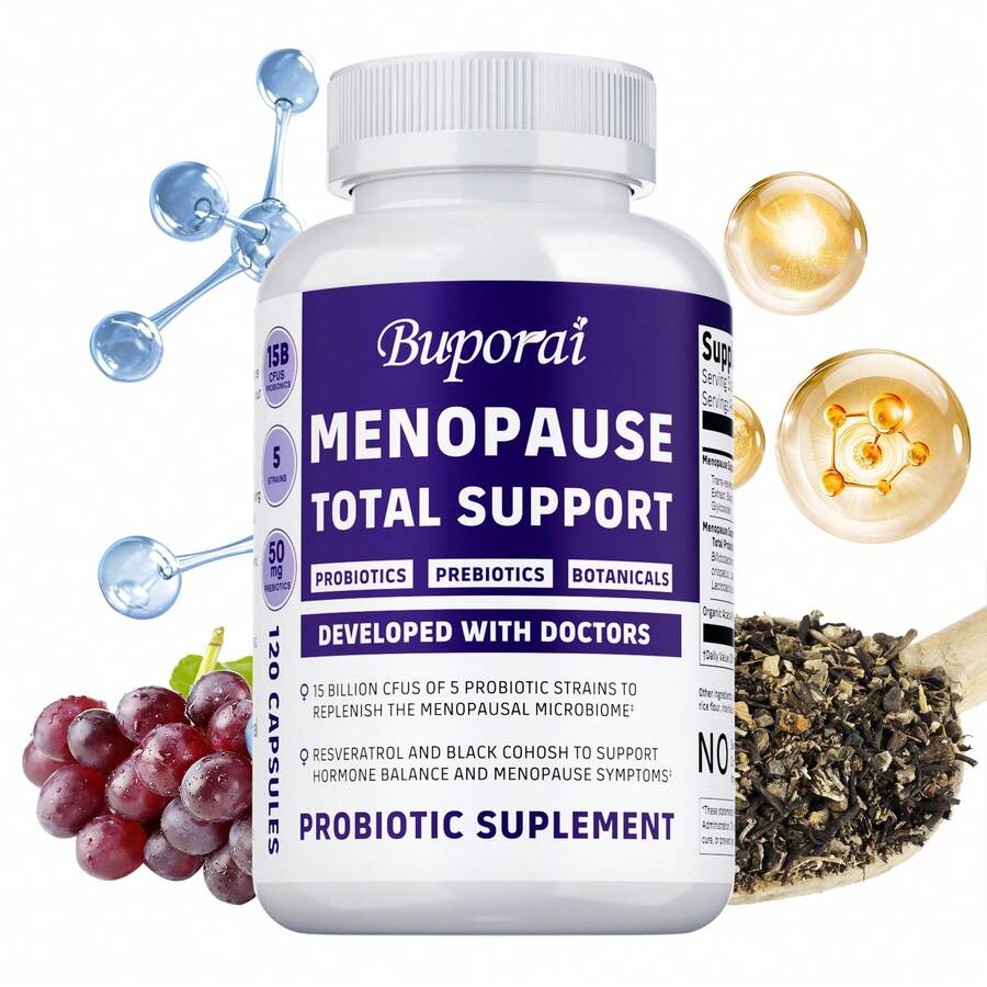 BUPORAI Menopause Probiotic Supplement - Relieves Bloating, Supports Gut Health And Weight Management, Promotes Hormone Balance - 120pcs - One bottle - Trial stage - View 1
