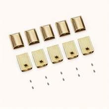 10 Bộ (10 kẹp + 10 ốc vít) Đầu kéo khóa kim loại, Chốt chặn cuối khóa túi xách, Dụng cụ cố định khóa kéo, Đầu kéo khóa vuông màu bạc/vàng/xám kim loại - Nhiều màu - Xem 3