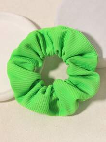 1 Stück neongrüner einfarbiger gestreifter neongrüner Haargummi Haaraccessoire Schönheit Zuhause Haaraccessoires Haargummis Scrunchie Haargummis Haargummis für den Pferdeschwanz Urlaubszubehör, Festival, Party - Fluoreszierendes Grün - Übersicht 3