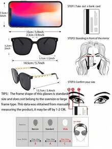 2pcs Plastic Square Full Frame Multi-Color Inlaid Nail Polish Tinted Retro Bohemian Style Decorative Portable Sunglasses, Suitable For Women In Summer Beach Vacation - 2pcs Black, Grey, White Leopard Print Double Tea - View 7