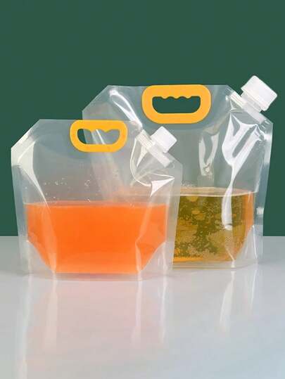 1/3/5/10pcs Portable Foldable Water Bag, Camping Water Bag, Beverage Bag, Large Capacity Water Container, Drink Packaging Bag, Suitable For Outdoor Camping, Picnic, And BBQ Activities! Applicable For Outdoor Camping, Travel, Hiking, Trekking, Picnic, BBQ, And Emergency Preparation