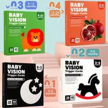 1Set Black & White High-Contrast Baby Visual Stimulation Cards, Newborn Early Education Flash Cards, Color Tracking & Cognitive Development Toy For 0–36 Months Infant, Montessori Sensory Learning Card, Perfect Holiday Gift - Multicolor - View 16