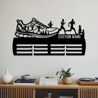 1pc Personalized Mountaineering & Running Medal Holder, Metal Medal Rack, 12-Tier For Medals & Ribbons Display, Sports Medal Rack, Multi-Layer Medal Stand, Athlete Gift, Customized Award Supplies