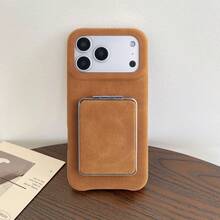 1pc Elegant Luxury Mirror Stand PU Leather Phone Case Compatible With IPhone 17, 16, 15, 14 Plus - Mirror 04 - View 6