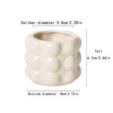 Soporte único en forma de cerámica para brochas de maquillaje, elegante contenedor de almacenamiento multifuncional para el escritorio. Adecuado para brochas de maquillaje, joyas, bolígrafos y artículos pequeños - Material de cerámica resistente, superficie lisa, adecuado para el tocador, la oficina - Ver 7