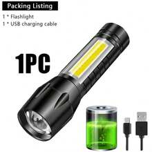 3/2/1 PCS Mini Rechargeable Flashlight XPE Main Light COB Side Light Adjustable Focus Zoom Extendable Beam 400mAh Battery Capacity Aluminum Alloy ABS Material IP44 Waterproof USB Charging Port Charging LED Indicator Multiple Modes Strong Beam Explosive Strobe COB Ambient Light Compact Size 2.5x9cm Lightweight Portable Design Automatic Switch Easy Carry Outdoor Camping Light Hiking Torch Emergency Tool Car Repair Lamp Night Fishing Light Security Patrol Gear Home Use Everyday Carry Essential - đèn pin EDC - Xem 12