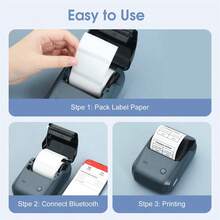 Niimbot B1 Label Printer, 2-Inch Large Waterproof Labels, Suitable For Office/Commercial/Enterprise/Home, Price Labels, Gray/Blue/Bright Blue Printer - Multicolor - View 6