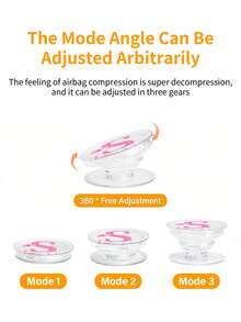 婚礼季花朵字母手机支架，透明可折叠伸缩手柄，通用智能手机支架兼手柄，时尚现代手机配件 - 彩色 - 查看 3