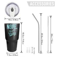 30oz Stainless Steel Tumbler Black White Options,  Nope Not Today Graphic Cups, Insulated Travel Coffee Mug With Lid And Straw , Double Wall Vacuum Reusable Travel Cups, Funny Birthday Party Gift For Women & Men - 黑色 - 查看 3