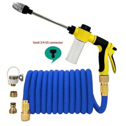 1 Set 3X Expandable Soft Hose, High Pressure Burst-Proof Tap Water Hose, Portable Garden Retractable Water Pipe