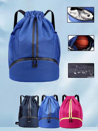 Large Capacity Basketball Backpack With Waterproof Wet/Dry Separation Design, Drawstring Pocket, Portable Sports Backpack For Boy, Daily Sports Travel, Gift For Birthday, Sports Essential
