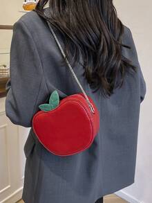 Niche Design Apple-Shaped Handbag, 2026 New Spring/Summer Versatile Chain Shoulder Bag, Fashionable Small Tote - Red - View 4