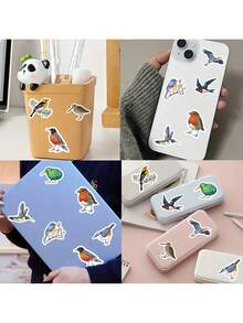 500pcs/Roll Cartoon Bird Stickers, Animal Stickers, Bird Toys, Bird Gifts, Cartoon Stickers, Cute Stickers, Aesthetic Stickers, Suitable For Water Bottles, Computers, Laptops, Phones, Luggage, Notebooks, Refrigerators, Etc. - A - View 3