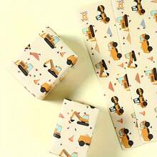 5/10张 35*50厘米 工程车主题礼品包装纸，工程车图案礼品包装纸，生日派对礼品包装纸，派对装饰，适用于生日派对、婴儿派对等场合。 - 彩色 - 查看 5