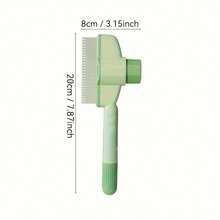 Self-Cleaning Pet Brush - Cat Dog Rabbit Deshedding Grooming Tool | Fine Tooth Flea Comb With Ergonomic Handle And Removable Hair Removal Ejector - Multicolor - View 8