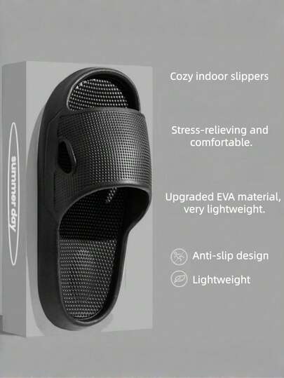 轻便室内拖鞋，适合男士、居家、浴室、淋浴间穿着，防滑，适合户外穿着，舒适柔软，防滑耐磨，平底情侣拖鞋，休闲百搭男女家居拖鞋，沙滩凉鞋，男士人字拖，黑色拖鞋