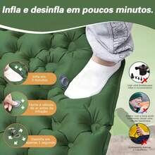 190cm*120cm*5cm Automatic Double Inflatable Camping Mattress. Double Inflatable Camping Mattress, Ideal For Camping, Fishing, Traveling And Other Occasions - Waterproof. - 綠色 - 查看 6