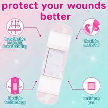 10/20/40/60pcs Unicorn Pattern Bandages, Cartoon Hemostatic Stickers, Breathable Comfortable Multi-Pattern Bandages, Suitable For Protecting Minor Abrasions, Skin Abrasions, Blisters And Fun Wound Protection - View 8
