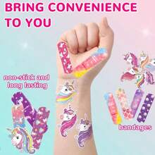 10/20/40/60pcs Unicorn Pattern Bandages, Cartoon Hemostatic Stickers, Breathable Comfortable Multi-Pattern Bandages, Suitable For Protecting Minor Abrasions, Skin Abrasions, Blisters And Fun Wound Protection - View 5
