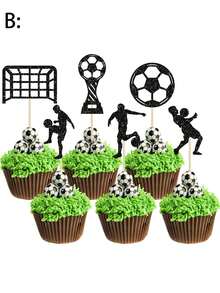 1pc World Cup Football Cake Topper, Suitable For Birthday, Gift-Giving, Sports Theme Party, Football Cake Decor, Holiday Celebration - Multicolor - View 3