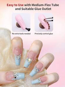 GLOZ 美甲水钻胶 - 15毫升超强粘合凝胶美甲胶和蝴蝶配件，用于装饰、吊坠、3D凝胶美甲艺术宝石、珠宝钻石，适用于沙龙和DIY美甲，UV/LED固化，美容礼品 - 1 Set - 查看 5