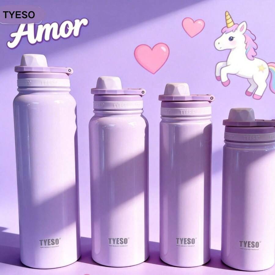 TYESO Children's Thermal Bottle, 600-1200ml, Made Of And Healthy Stainless Steel, . Portable Thermal Bottle For School, Ideal For Children. Keeps Drinks Hot For 12–24 Hours And Cold For Up To 24 Hours. Can Be Used As A Thermal Container For Drinks, Snacks, Sweets, And Hot Soups. Essential For Back To School, Suitable For School, Sports, Travel, And Everyday Use. Water Bottle For School. Party Favors For Women, Personalized Party Favors, Purple. - Roxo - 查看 1