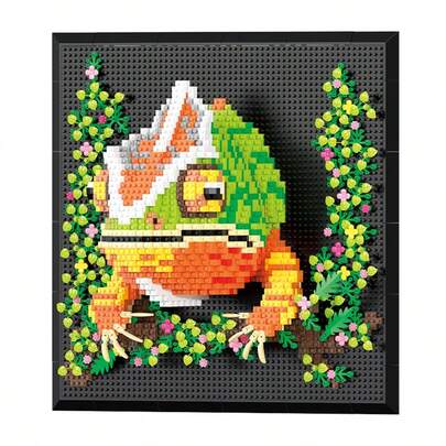 Chameleon Building Block Wall Hanging Toy, Stress Relief Decor Suitable For Room Decoration
