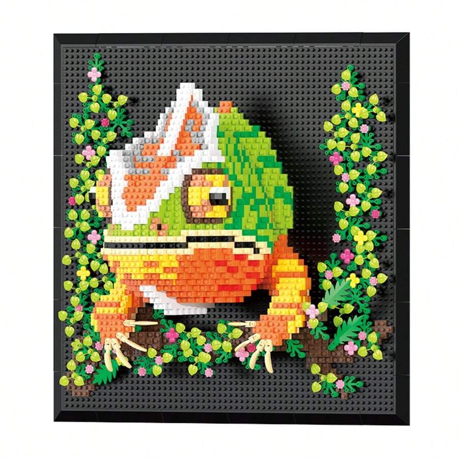 Chameleon Building Block Wall Hanging Toy Stress Relief Decor For Room - Multicolor - View 1