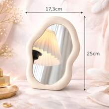 Wavy Tabletop Mirror | Elegant Minimalist Design For Dressing Table, Makeup, And Bedroom - Beis - Ver 11