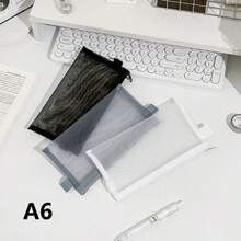 3 Pcs Nylon Mesh File Organizer Bag Set A4 A5 A6 Document Pouch For School Office Travel Cosmetic Stationery Storage - Mesh Bags - View 11